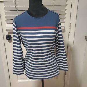 Chaps Striped Blue and Red Women's Top